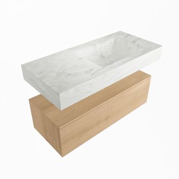 corian waschtisch set alan dlux 100 cm weiß marmor opalo ADX100was1lR1opa