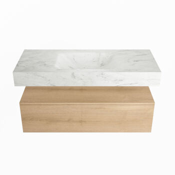 corian waschtisch set alan dlux 110 cm weiß marmor opalo ADX110was1lM1opa