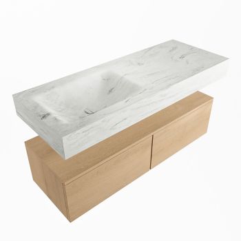 corian waschtisch set alan dlux 120 cm weiß marmor opalo ADX120was2ll1opa