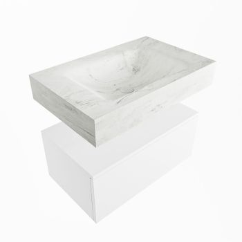 corian waschtisch set alan dlux 70 cm weiß marmor opalo ADX70Tal1lM0opa