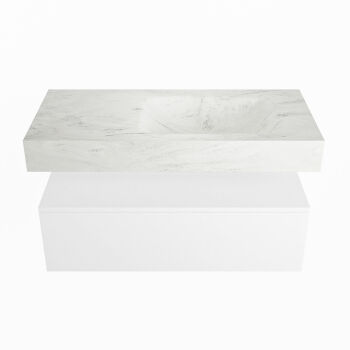 corian waschtisch set alan dlux 100 cm weiß marmor opalo ADX100Tal1lR0opa