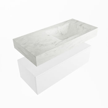 corian waschtisch set alan dlux 100 cm weiß marmor opalo ADX100Tal1lR0opa