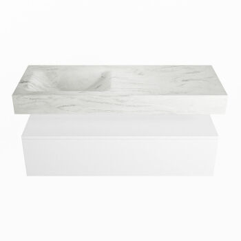 corian waschtisch set alan dlux 120 cm weiß marmor opalo ADX120Tal1ll1opa