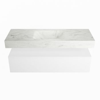 corian waschtisch set alan dlux 130 cm weiß marmor opalo ADX130Tal1lM1opa
