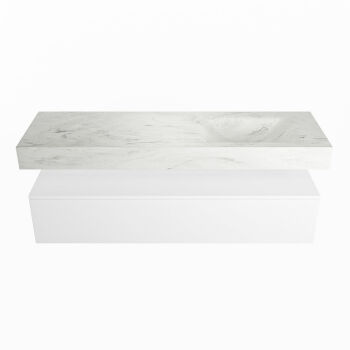 corian waschtisch set alan dlux 150 cm weiß marmor opalo ADX150Tal1lR0opa