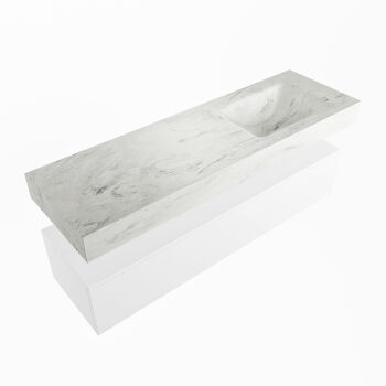corian waschtisch set alan dlux 150 cm weiß marmor opalo ADX150Tal1lR0opa