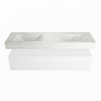 corian waschtisch set alan dlux 150 cm weiß marmor opalo ADX150Tal1lD2opa