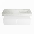 corian waschtisch set alan dlux 120 cm weiß marmor opalo ADX120Tal2lR1opa