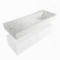 corian waschtisch set alan dlux 120 cm weiß marmor opalo ADX120Tal2lR1opa