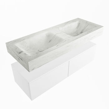 corian waschtisch set alan dlux 120 cm weiß marmor opalo ADX120Tal2lD2opa