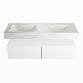 corian waschtisch set alan dlux 130 cm weiß marmor opalo ADX130Tal2lD0opa