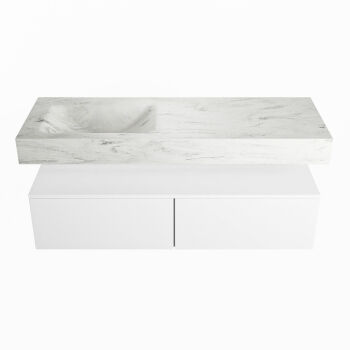 corian waschtisch set alan dlux 130 cm weiß marmor opalo ADX130Tal2ll1opa