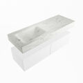 corian waschtisch set alan dlux 130 cm weiß marmor opalo ADX130Tal2ll1opa