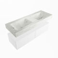 corian waschtisch set alan dlux 130 cm weiß marmor opalo ADX130Tal2lD2opa