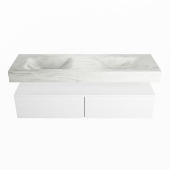 corian waschtisch set alan dlux 150 cm weiß marmor opalo ADX150Tal2lD0opa