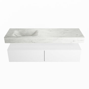 corian waschtisch set alan dlux 150 cm weiß marmor opalo ADX150Tal2ll1opa