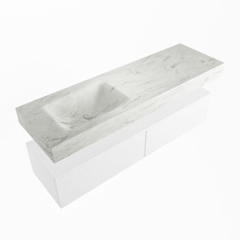 corian waschtisch set alan dlux 150 cm weiß marmor opalo ADX150Tal2ll1opa