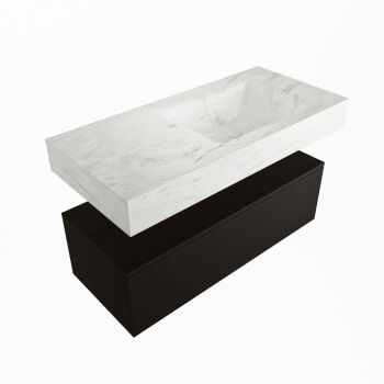 corian waschtisch set alan dlux 100 cm weiß marmor opalo ADX100Urb1lR1opa