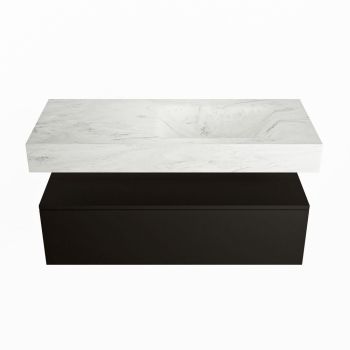 corian waschtisch set alan dlux 110 cm weiß marmor opalo ADX110Urb1lR1opa