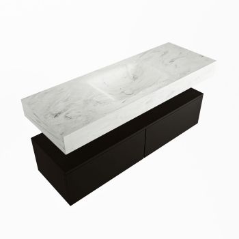 corian waschtisch set alan dlux 130 cm weiß marmor opalo ADX130Urb2lM1opa