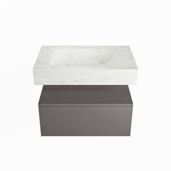 corian waschtisch set alan dlux 70 cm weiß marmor opalo ADX70Dar1lM1opa