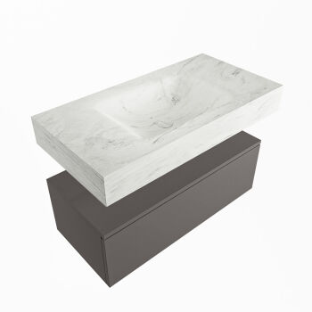 corian waschtisch set alan dlux 90 cm weiß marmor opalo ADX90Dar1lM1opa