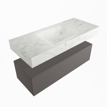 corian waschtisch set alan dlux 110 cm weiß marmor opalo ADX110Dar1lM1opa