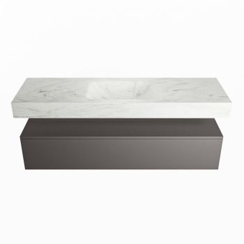 corian waschtisch set alan dlux 150 cm weiß marmor opalo ADX150Dar1lM1opa