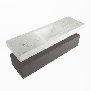 corian waschtisch set alan dlux 150 cm weiß marmor opalo ADX150Dar1lM1opa