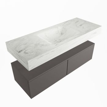 corian waschtisch set alan dlux 120 cm weiß marmor opalo ADX120Dar2lM1opa