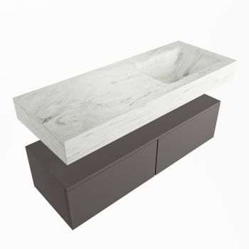 corian waschtisch set alan dlux 120 cm weiß marmor opalo ADX120Dar2lR1opa