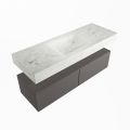 corian waschtisch set alan dlux 130 cm weiß marmor opalo ADX130Dar2lM1opa