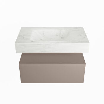 corian waschtisch set alan dlux 80 cm weiß marmor opalo ADX80Smo1lM0opa