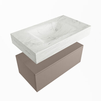 corian waschtisch set alan dlux 80 cm weiß marmor opalo ADX80Smo1lM0opa