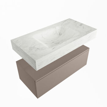 corian waschtisch set alan dlux 90 cm weiß marmor opalo ADX90Smo1lM1opa