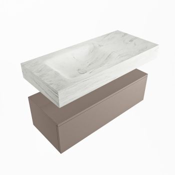 corian waschtisch set alan dlux 100 cm weiß marmor opalo ADX100Smo1ll0opa