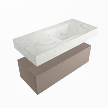 corian waschtisch set alan dlux 100 cm weiß marmor opalo ADX100Smo1lR0opa