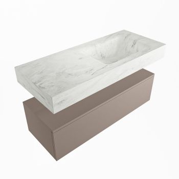 corian waschtisch set alan dlux 110 cm weiß marmor opalo ADX110Smo1lR0opa