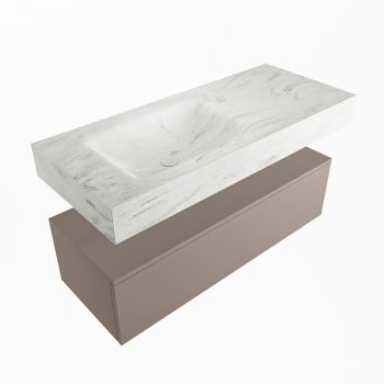corian waschtisch set alan dlux 110 cm weiß marmor opalo ADX110Smo1ll1opa