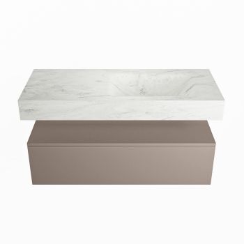corian waschtisch set alan dlux 110 cm weiß marmor opalo ADX110Smo1lR1opa