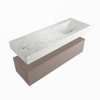 corian waschtisch set alan dlux 130 cm weiß marmor opalo ADX130Smo1lR0opa