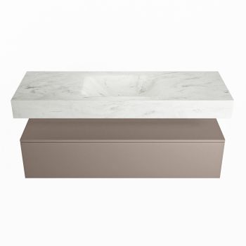 corian waschtisch set alan dlux 130 cm weiß marmor opalo ADX130Smo1lM1opa