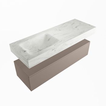 corian waschtisch set alan dlux 130 cm weiß marmor opalo ADX130Smo1ll1opa