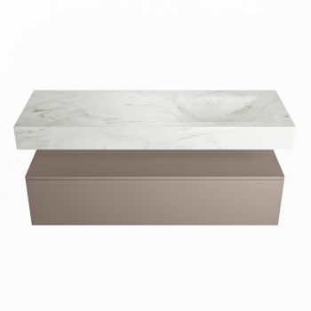 corian waschtisch set alan dlux 130 cm weiß marmor opalo ADX130Smo1lR1opa