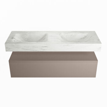corian waschtisch set alan dlux 130 cm weiß marmor opalo ADX130Smo1lD2opa