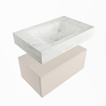 corian waschtisch set alan dlux 70 cm weiß marmor opalo ADX70lin1lM0opa