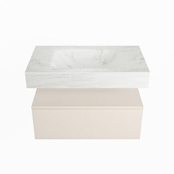 corian waschtisch set alan dlux 80 cm weiß marmor opalo ADX80lin1lM0opa