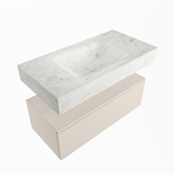 corian waschtisch set alan dlux 90 cm weiß marmor opalo ADX90lin1lM0opa
