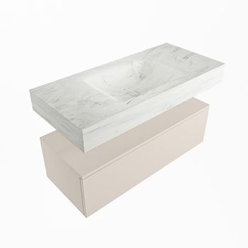 corian waschtisch set alan dlux 100 cm weiß marmor opalo ADX100lin1lM0opa
