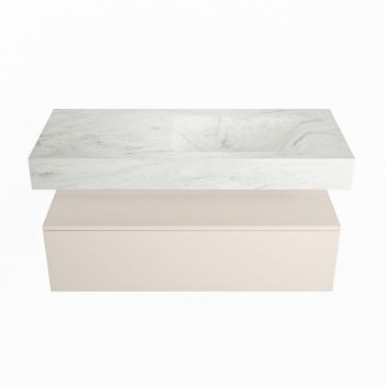 corian waschtisch set alan dlux 110 cm weiß marmor opalo ADX110lin1lR0opa